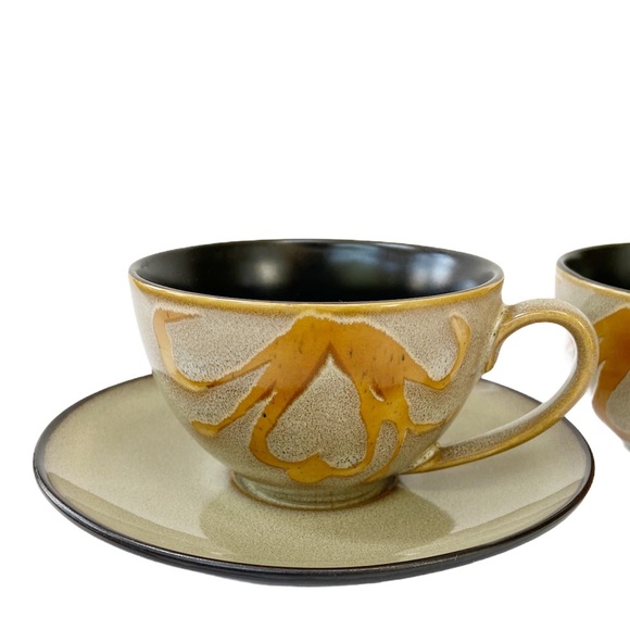 Pier 1 Kioko Flat Cups & Saucer Set Stoneware - Picture 2 of 8